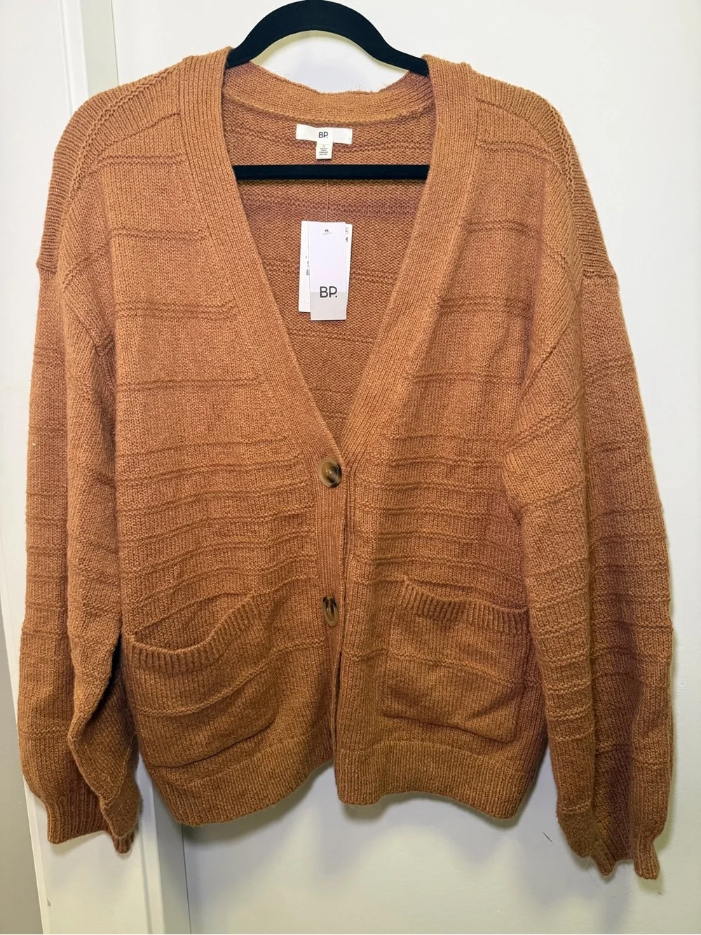 Nordstrom BP Rust-Orange V-Neck Button Cardigan